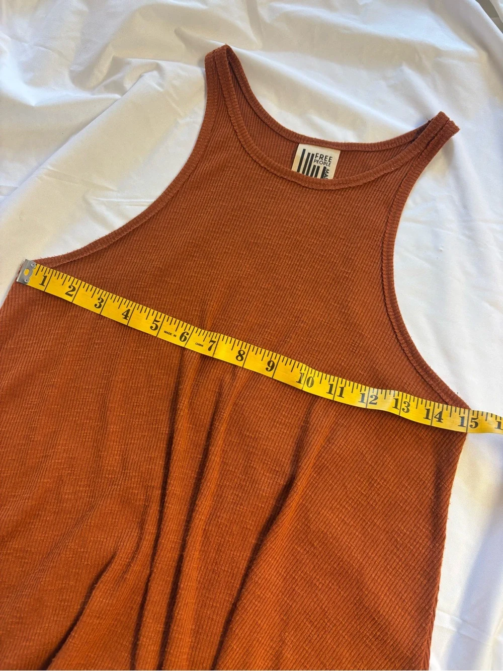 Free People Rust Orange Ribbed Flared Racerback Tank | Small - Picture 5 of 7